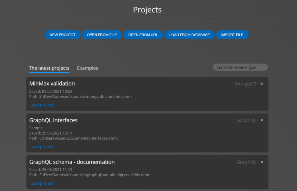 Projects created in Moon Modeler.