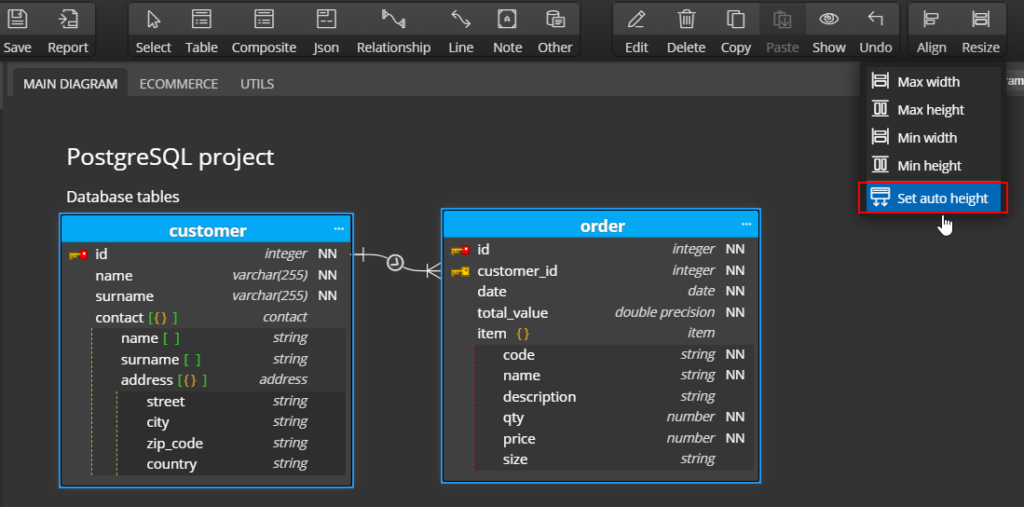 Set auto height