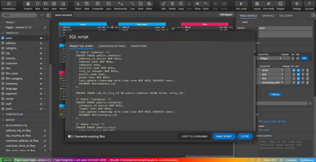 SQL database creator - Moon Modeler