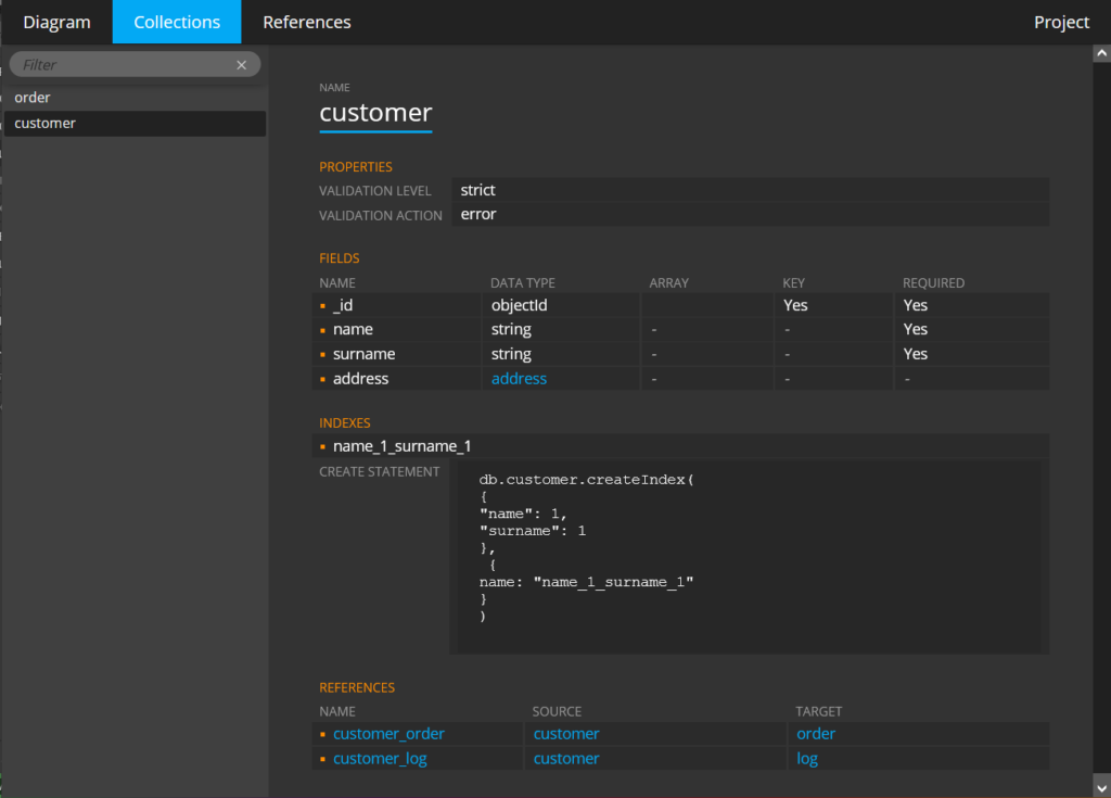 mongodb index detail in HTML report