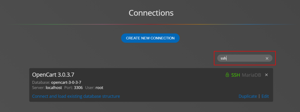 connections - filter