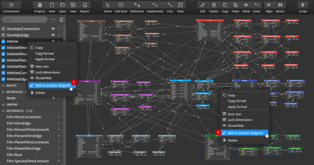 Splitting the GraphQL diagram into sub-diagrams