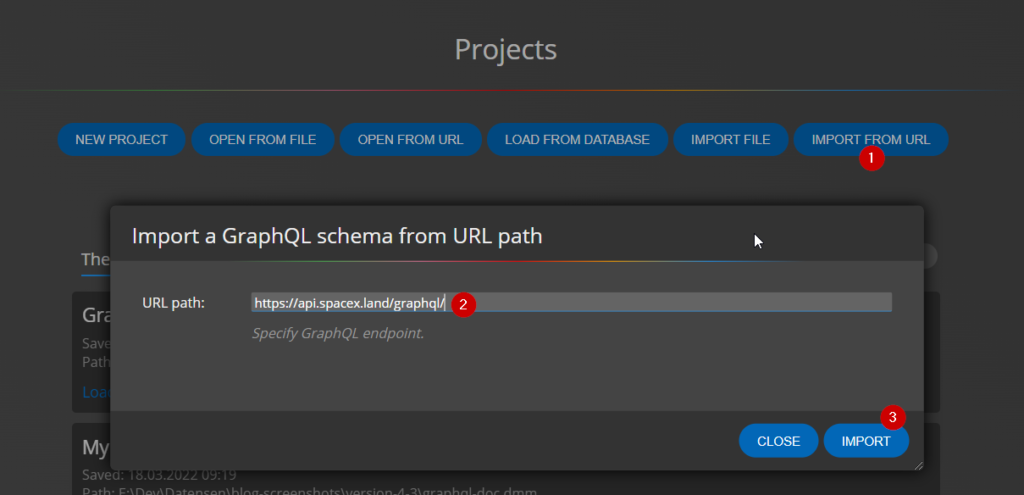 How to make a diagram of GraphQL schema - Import from URL