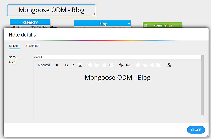 Notes in diagrams for Mongoose ODM