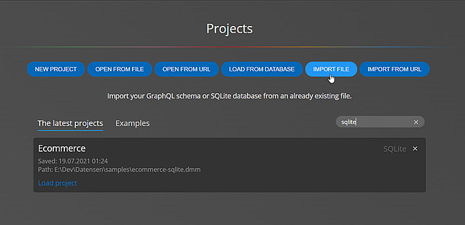 Import from files - ERD creator for SQLite