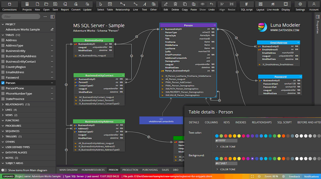 Luna Modeler - data modeling tool for relational databases