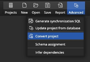 Advanced button in Luna Modeler toolbar.