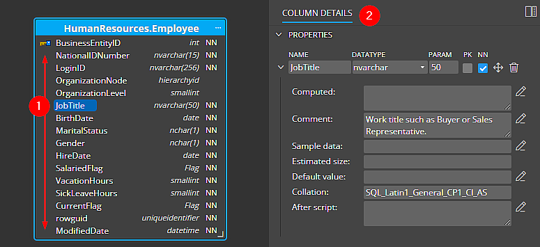 Column/field navigation