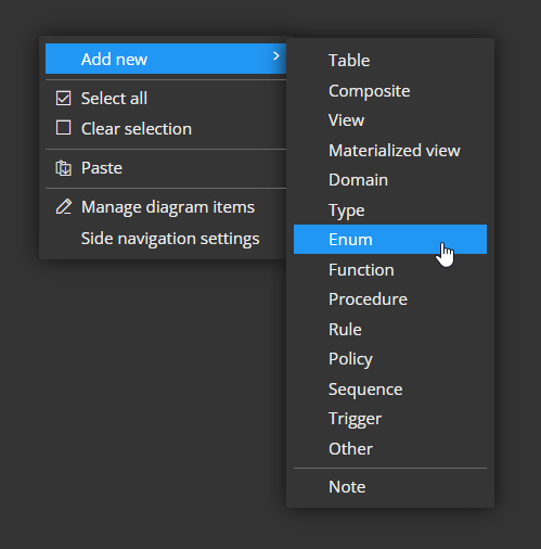 context menu