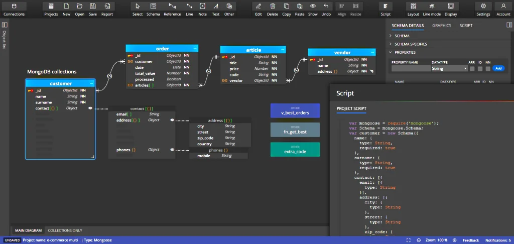 Converted project from MongoDB to Mongoose.