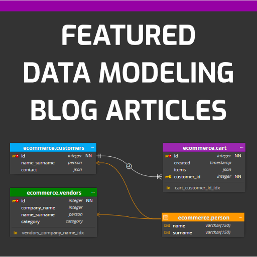 Featured blog articles on Data Modeling tools, ERD creation and schema design