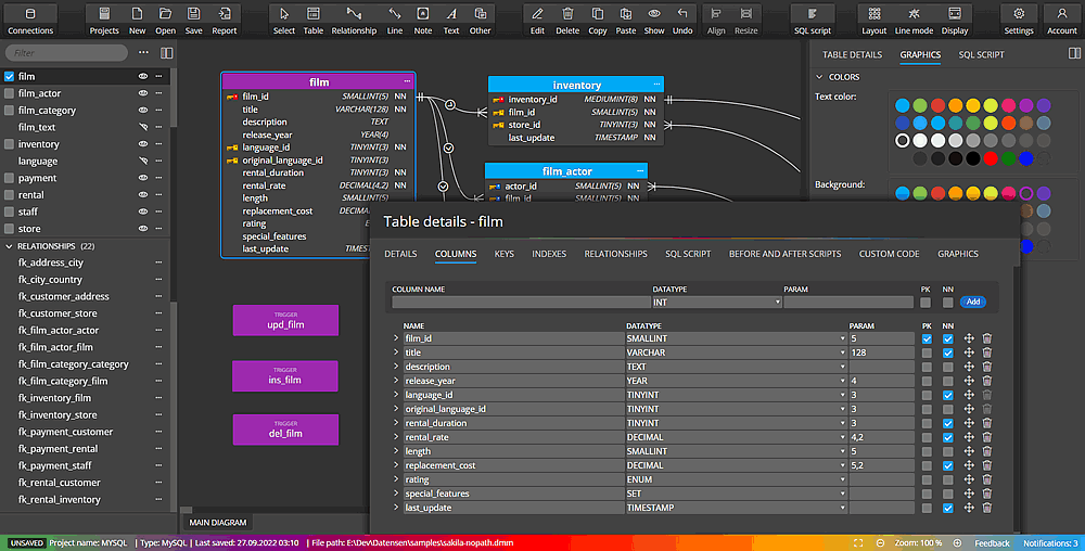 ER diagram tool for MySQL - Luna Modeler