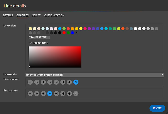 New line options in Galaxy Modeler - schema design tool for GraphQL