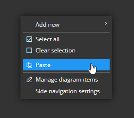 Paste into diagram
