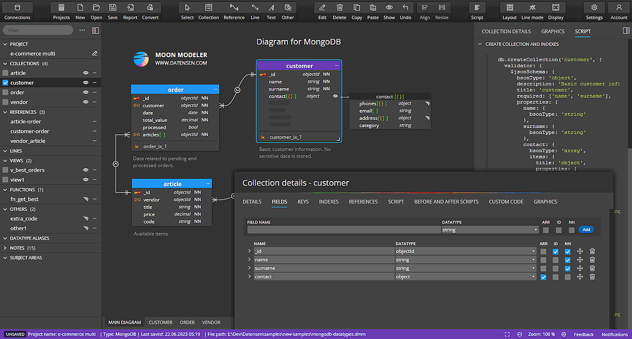 How to create an ER diagram for MongoDB