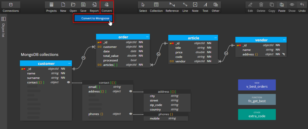 Convert MongoDB to Mongoose