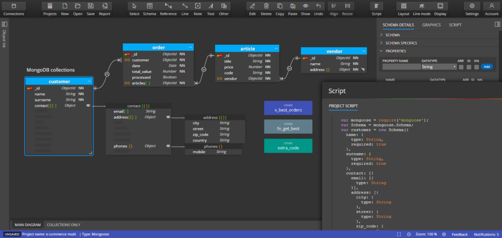 Converted project from MongoDB to Mongoose