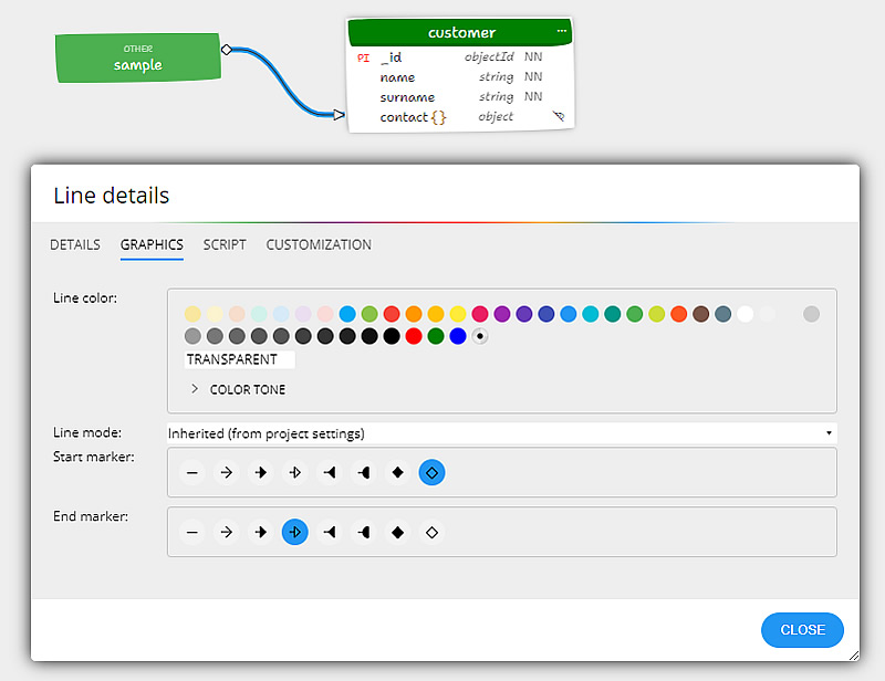 New line endpoint graphics