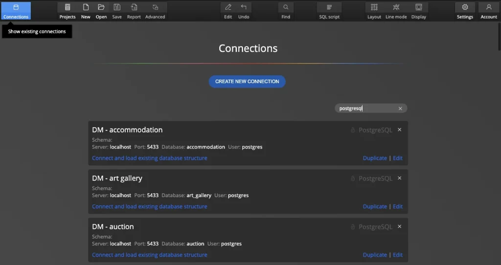 Connections stored in Luna Modeler.