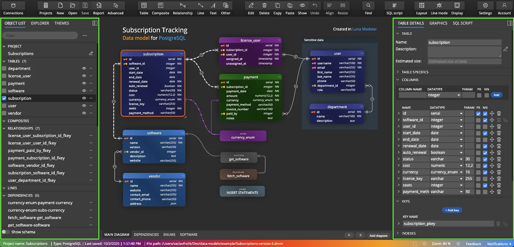 Luna Modeler User Interface