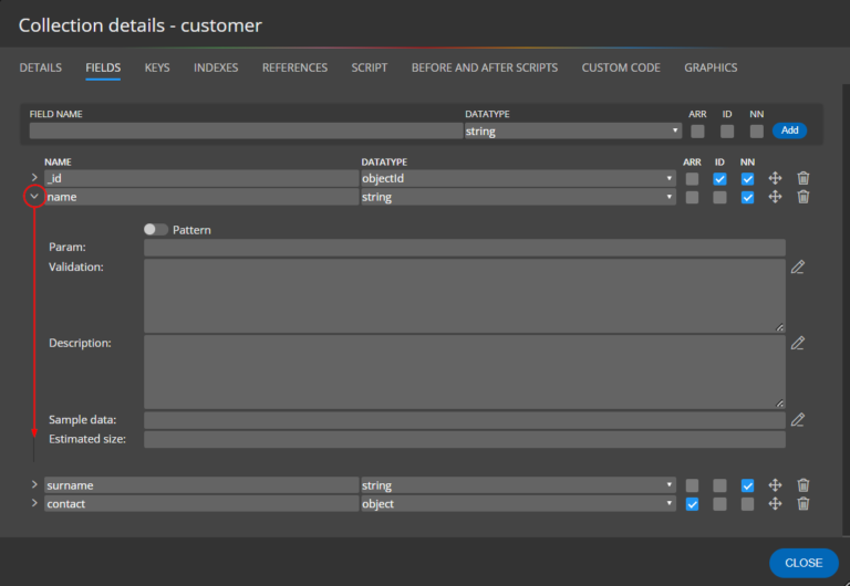 MongoDB schema design - field details