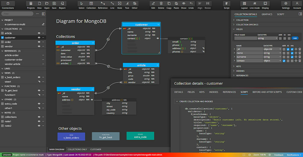 MongoDB schema design - Moon Modeler
