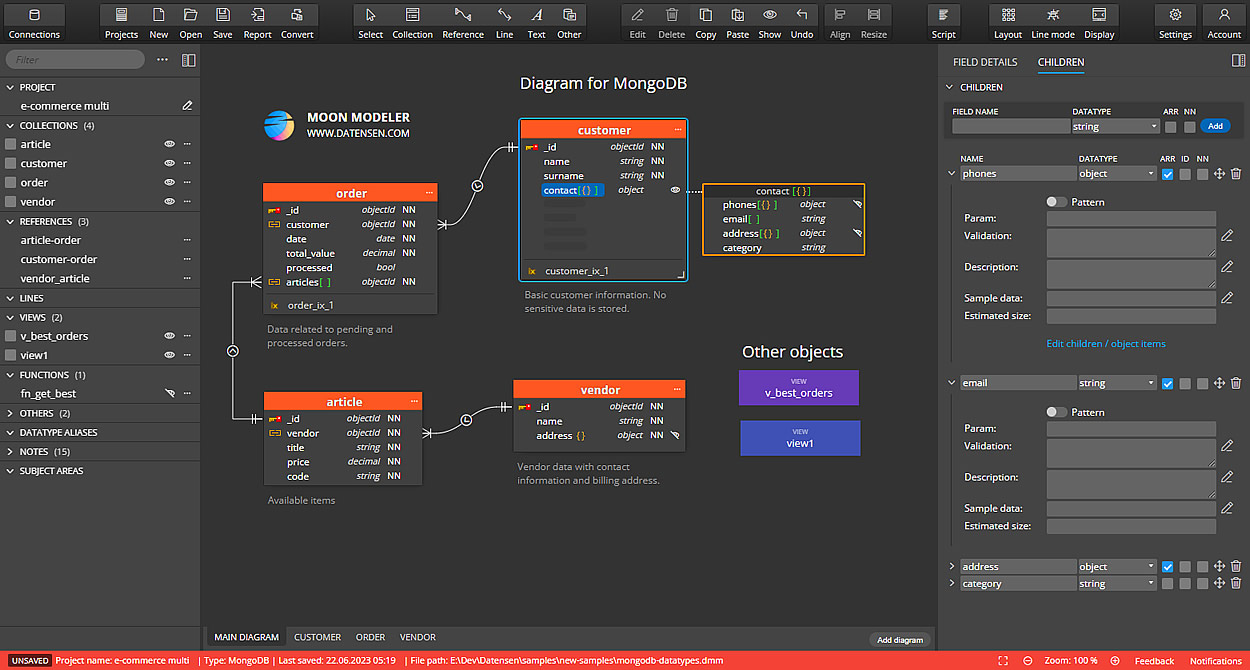 How to visualize a MongoDB database as a diagram