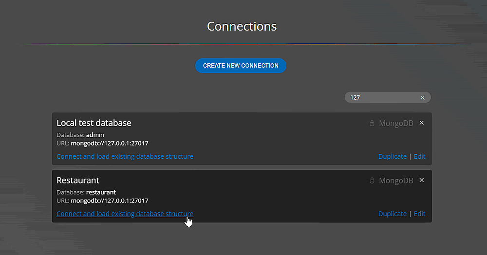 MongoDB visualization of existing database