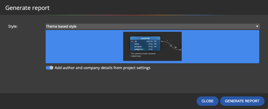 Selection of style for html report.