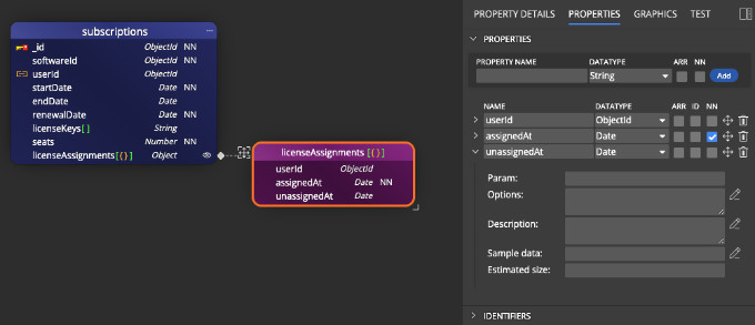 Mongoose object properties editing in Moon Modeler