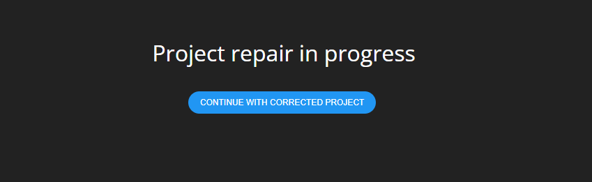 Project repair - last step.