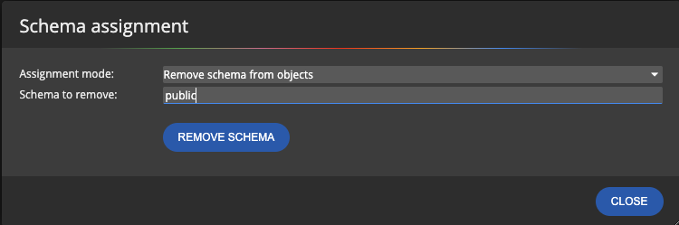 How to remove schema in Luna Modeler