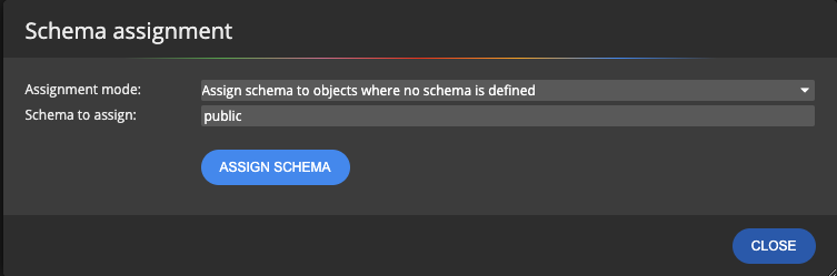 How to assign schema in Luna Modeler