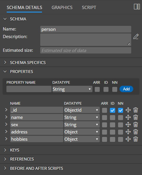 Mongoose schema properties