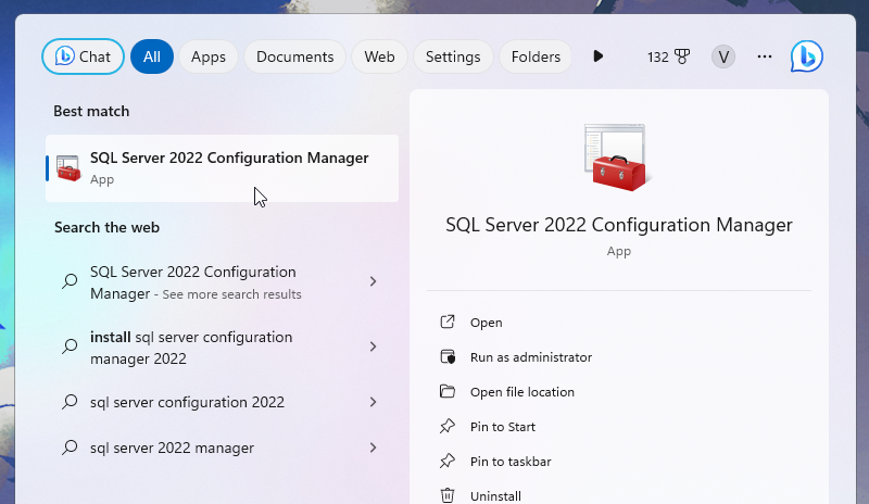 SQL Server configuration manager