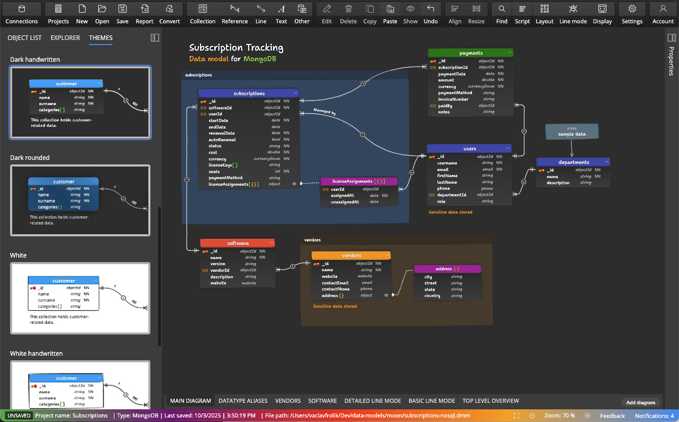 Themes in Moon Modeler