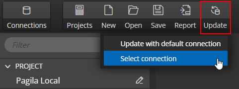 update - select connection