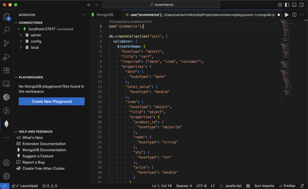 Script execution in MongoDB for VSCode extension. 