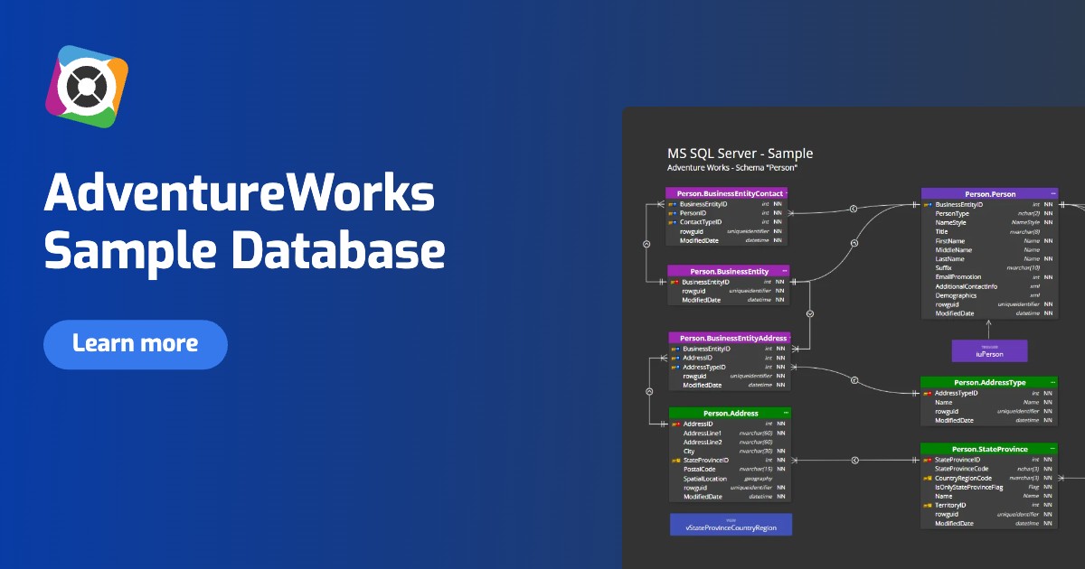 Learn how to visualize the AdventureWorks sample database and how to easily create an ER diagram with Luna Modeler.