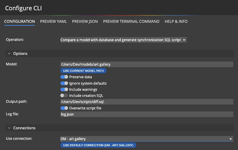 The configuration wizard generating a pipeline file from a simple form
