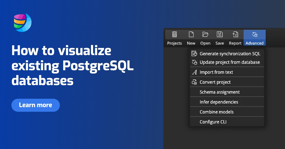 How to visualize existing PostgreSQL database structures using Luna Modeler | Video | Database design tool.