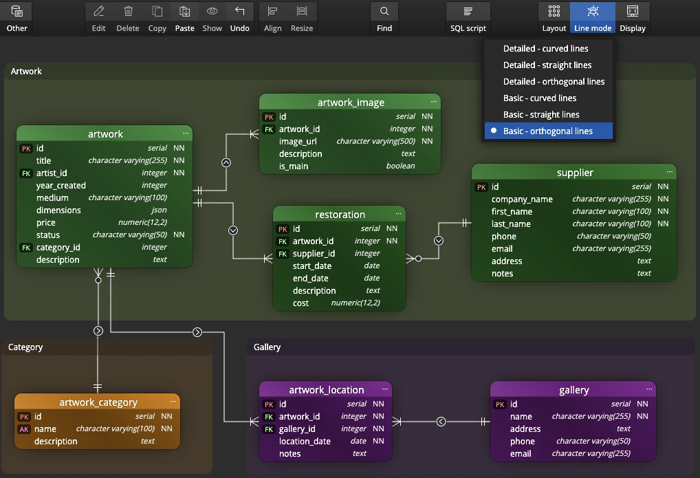 New orthogonal line modes in Luna Modeler