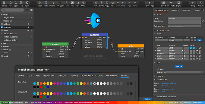 sequelize modeling Graphics in Sequelize models