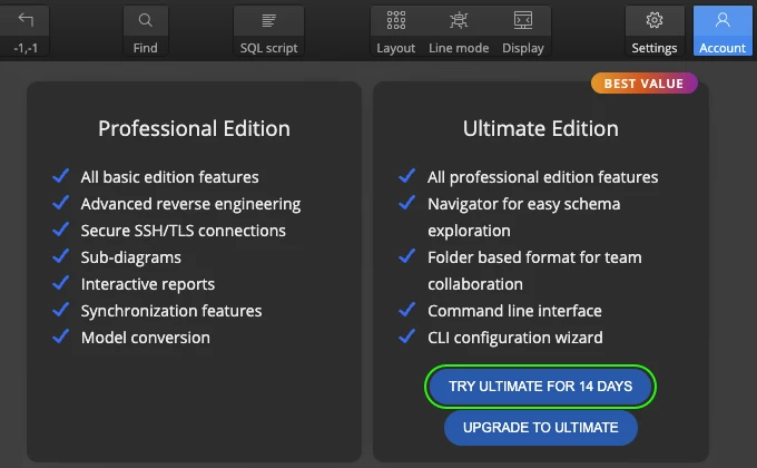 Try Luna Modeler - the Ultimate Edition for better collaboration, teamwork and understanding large data models quickly