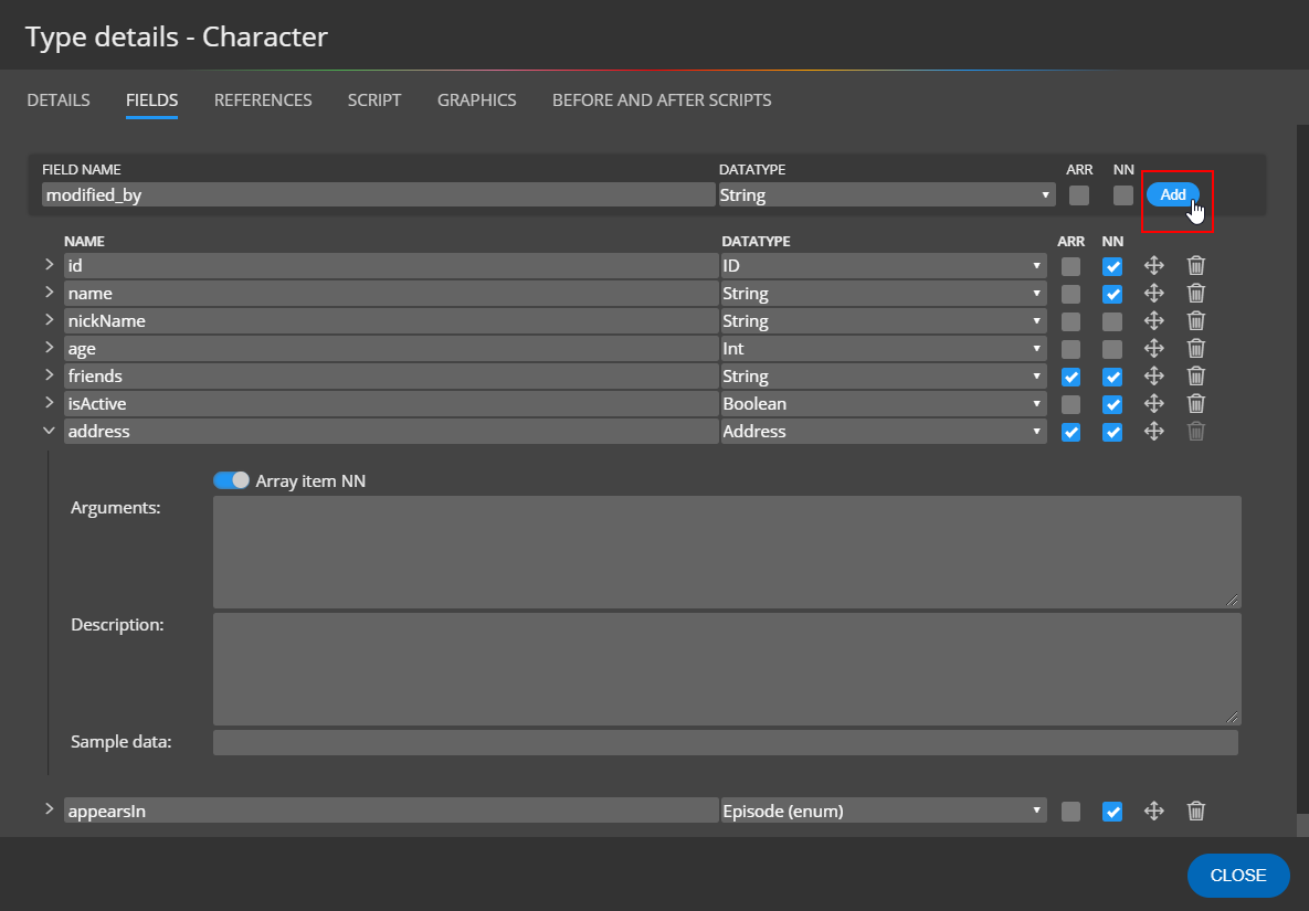 fields in graphql schema diagram