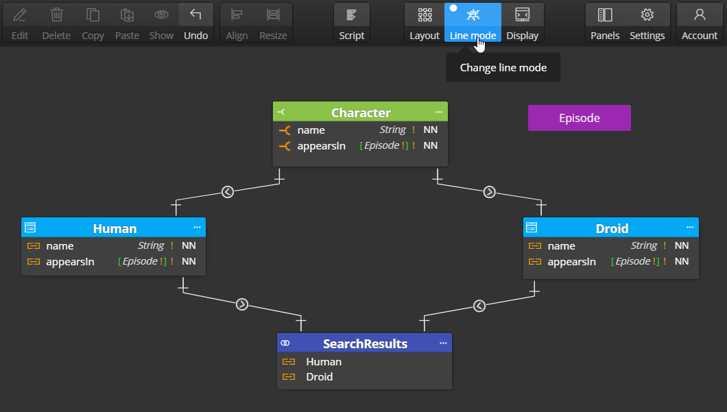 Moon modeler - simple line mode