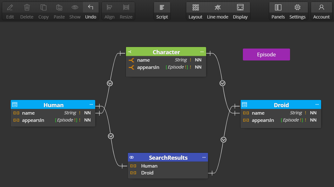 Moon modeler - default line mode