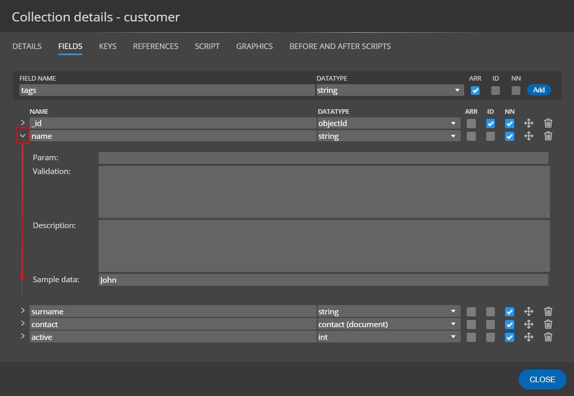 MongoDB schema design - field details