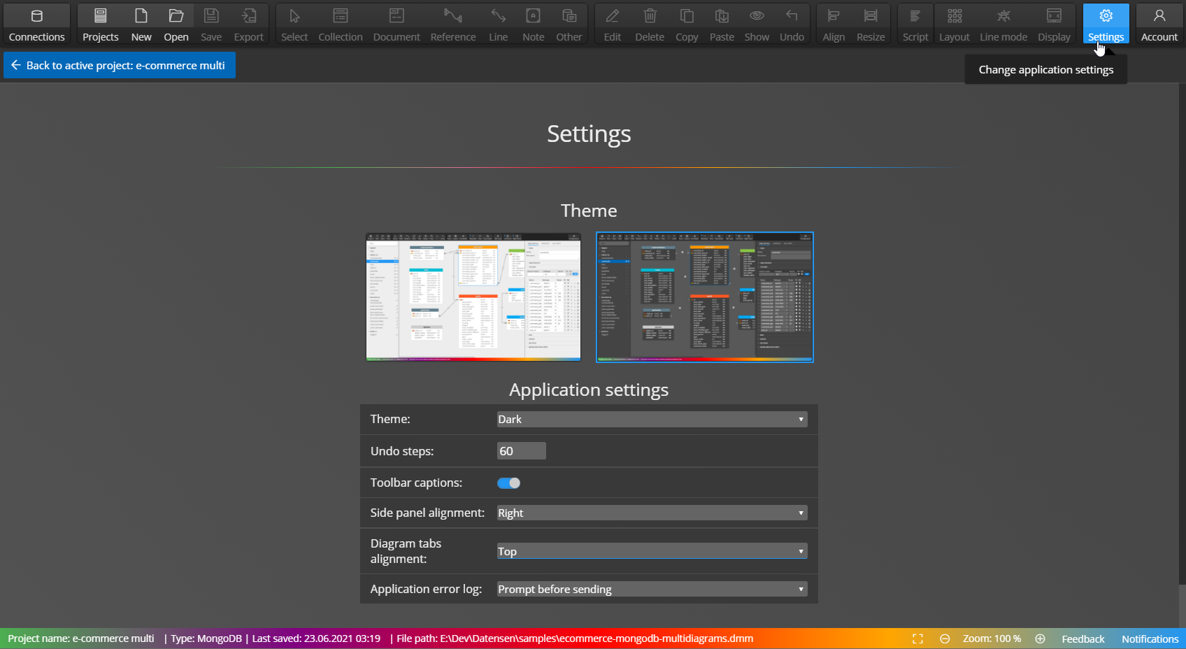 Moon modeler settings