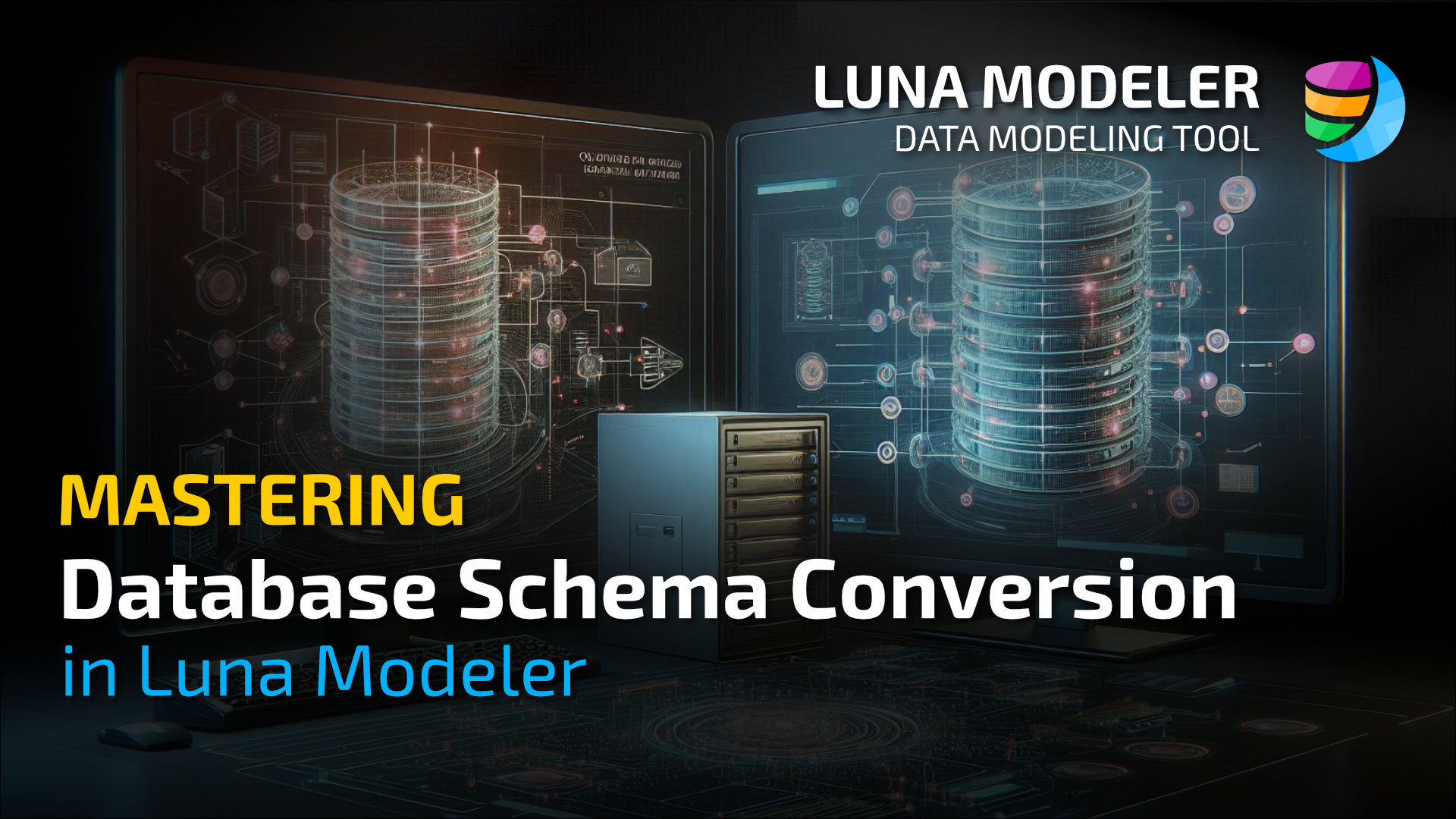 Explore how to convert a database schema from PostgreSQL to SQL Server using Luna Modeler database design tool.